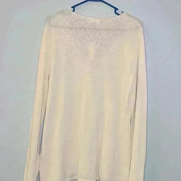Old Navy San Francisco long sleeve ivory cotton polyester slit side sweater NWT - Picture 4 of 6